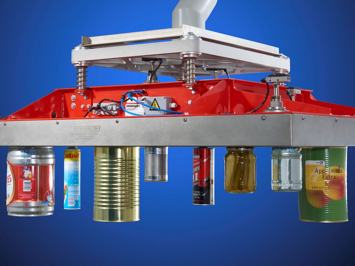 Palletizing system for cans and aerosols | Goudsmit Magnetics