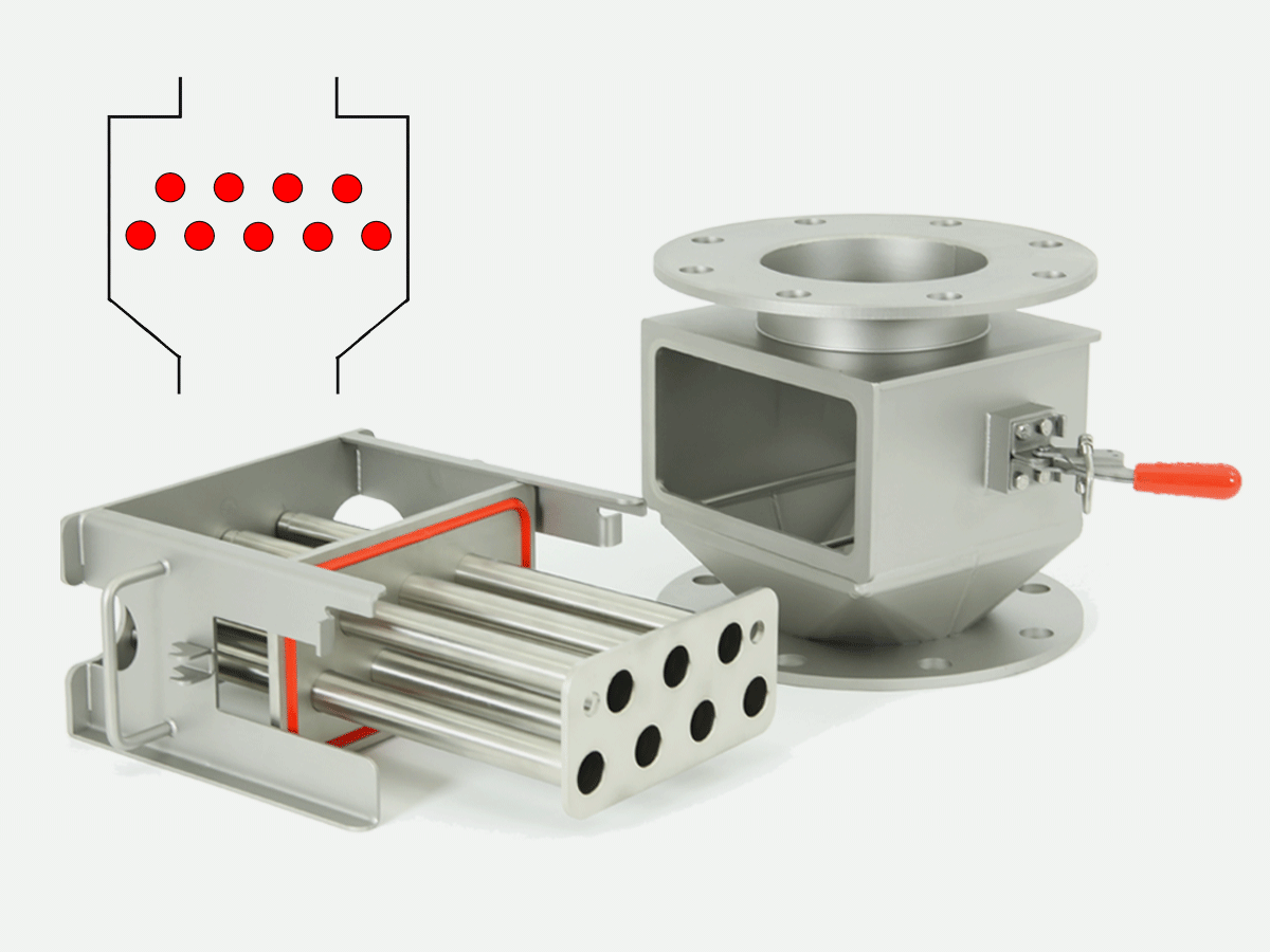 Cleanflow magnetic separator SECF - working pictogram | Goudsmit Magnetics